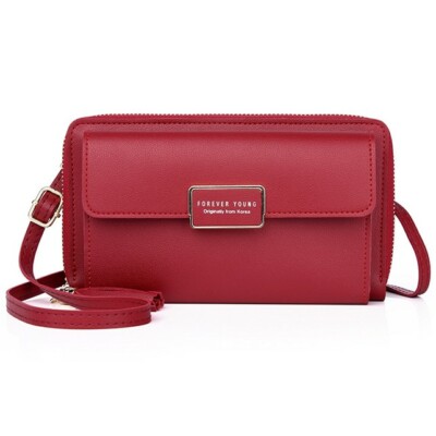 Umhängetasche rot Handy Tasche Damen Crossbody Portemonnaie