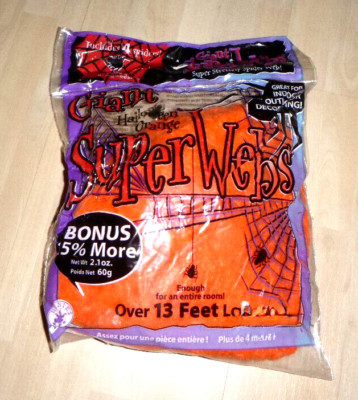 Spinnennetz orange Super Stretchy Spider Web, Neu in Originalverpackung