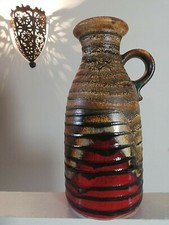 Vase en céramique Scheurich Germany rouge émaillé travail artisanal année
