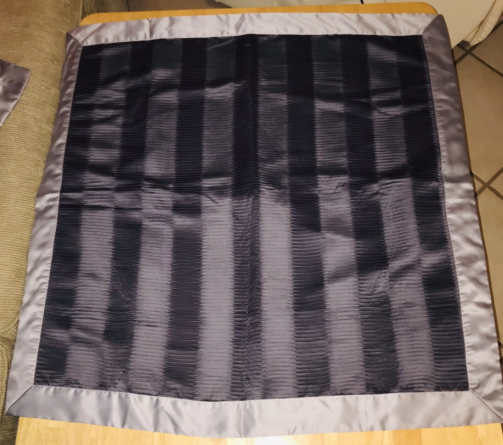 Set x 2 Bed Couch Throw Pillow Schams Covers Queen Square Gray Pleated NEW