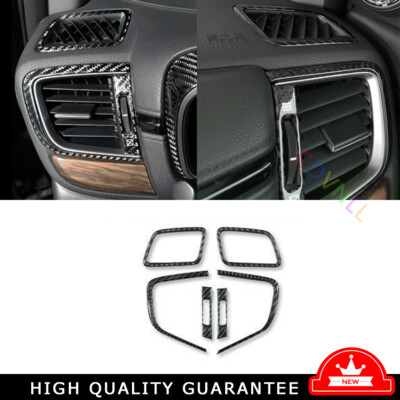 Console L&R Air Outlet Vent Trim For Honda CRV CR-V 2017-2021 Vinyl Carbon Fiber