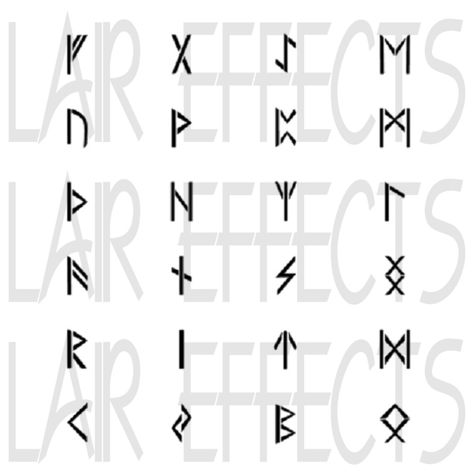 24 (1 inch) Wiccan Rune Symbols/Alphabet STENCIL Template Divination ...