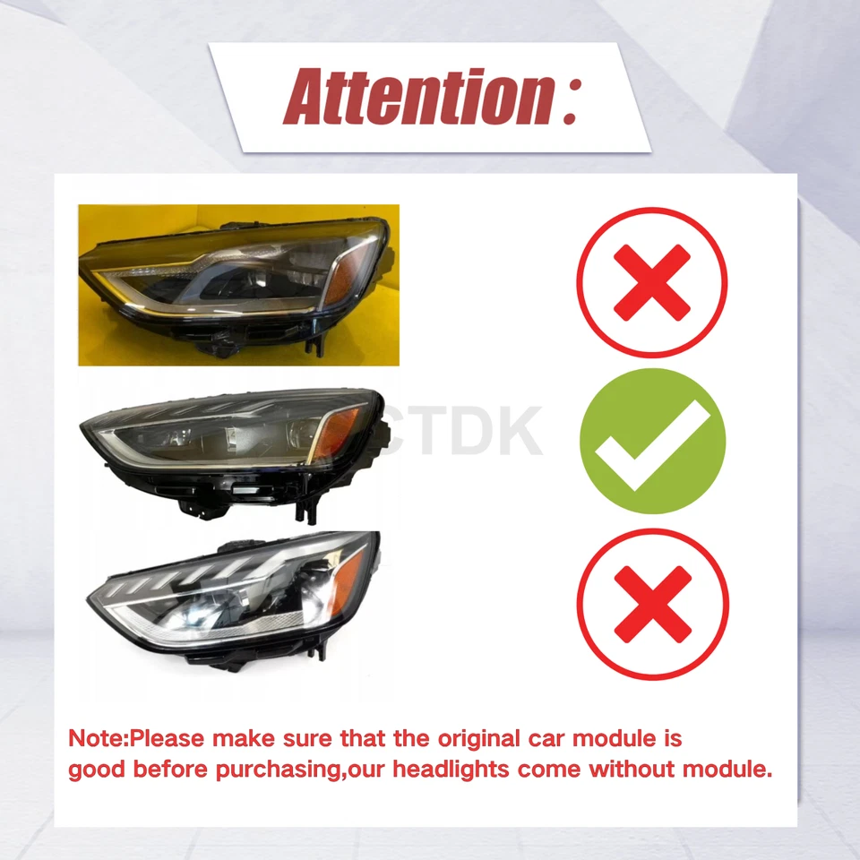 NEW 2PCS For 2020-2023 Audi A4 S4 Left&Right Headlight LED 8W0941034F 8W0941033F - Image 3 of 4