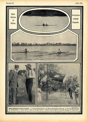 Wettrudern in Afrika Sambesi R.Arnst Neuseeland(A..) schlägt E.Barry England1910