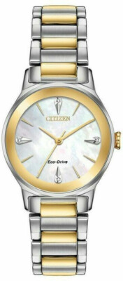 CITIZEN EM0734-56D Diamond Mother of Pearl Dial Stainless Axiom Ladies Watch
