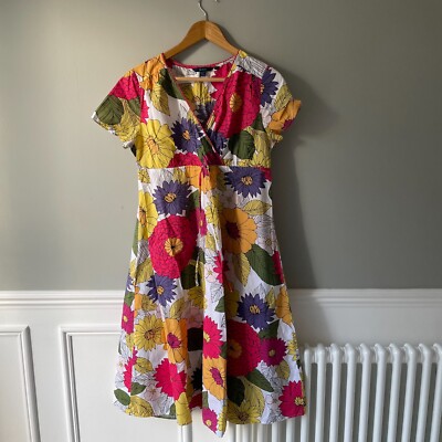Boden A-Line Dress UK 12 L Short Sleeves Wrap Floral Pattern Midi V-Neck Bow | eBay Boden A-Line Dress UK 12 L Short Sleeves Wrap Floral Pattern Midi V-Neck Bow | eBay