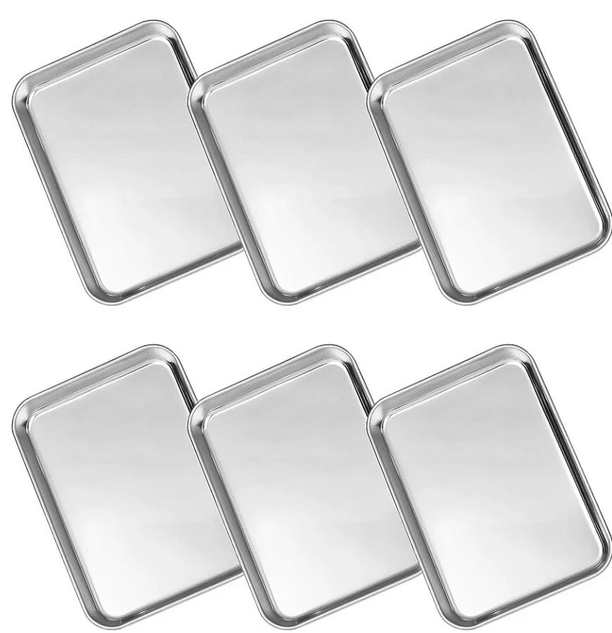 WEZVIX Baking Sheet Set Of 6, Cookie Sheet 7.3 X 5.3 X 0.8 In. Dish Washer Safe