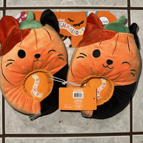 2024 Halloween Squishmallow Pantofole Cam il gatto zucca KellyToy bambini 11/12