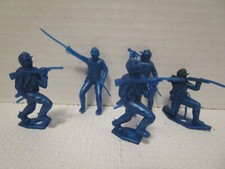 MPC Blue Civil War Union Army Men Plastic 2  Tall Lot Of 5 Vintage