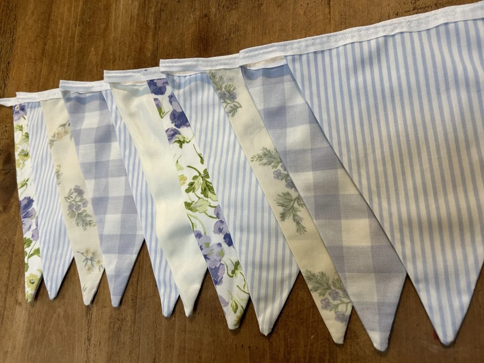 10 m tela bunting (£1.50 m) azul bunting, azul polvoriento bunting, boda bunting Foto 4 de 4