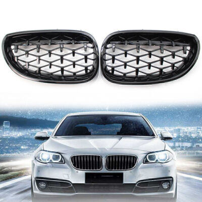 Diamond Meteor Front Kidney Grill For BMW E60 2003-2009 5 Series Gloss Black