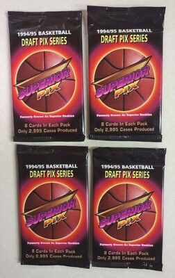 1994/95 DRAFT PIX SERIES SUPERIOR PIX NBA BASKETBALL. 4 PACKS. 8