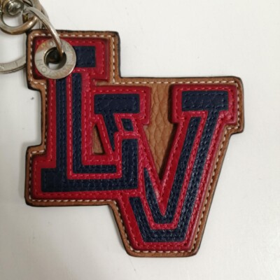 Auth Louis Vuitton Porto Clay Key Holder Key Ring Bag Charm M61958 Red Leather