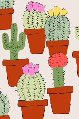 Nordic Succulent Plant Cactus Flower Painting Wall Home Decor - POSTER 20x30