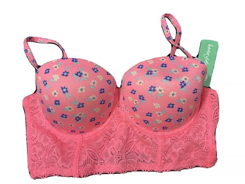 Rosa Blumen Push Up BH 34B