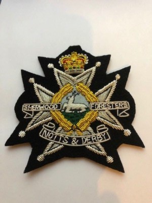 SHERWOOD FORESTERS BLAZER BADGE NOTTS & DERBY