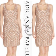 ADRIANNA PAPELL SLEVELESS SCOOP NECK BEADED DRESS NEW WITH TAG