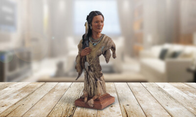 12''H Indian Woman Bust Statue Native American Figurine