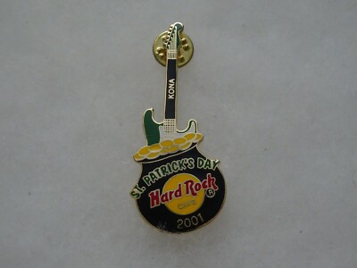 Hard Rock Cafe Pin Kona St. Patrick's Day 2001 - Guitar in Pot of Gold