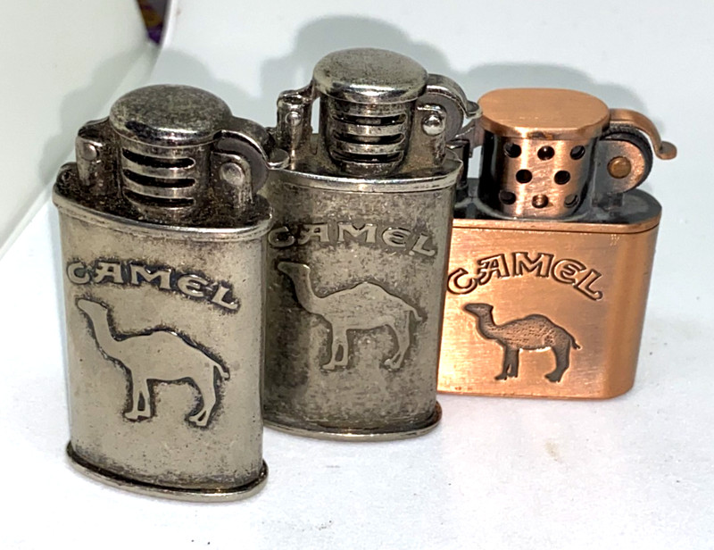 Vintage-Camel  Cigarette ￼Lighters Lot Of 3 LOT #38