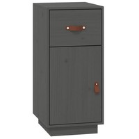 Sideboard Grau 34X40X75 Cm Massivholz Kiefer