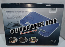 Car Steering Wheel Tray Desk Two Sided Laptop Drink Food Work Table Holder Blue Car Steering Wheel Tray Desk Two Sided Laptop Drink Food Work Table Holder Blue