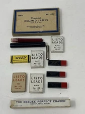 Vintage Pencil Leads Lot Listo Black Eversharp Red Top Beegee Perfect Eraser