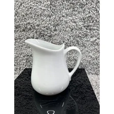 Simple Dining White Creamer Milk Dish Small Pitcher With Handle 5"X3.5"