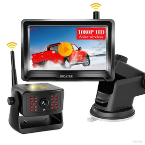 Caméra de sauvegarde solaire numérique sans fil +5" Moniteur pour RV Rétrogradation de la voiture