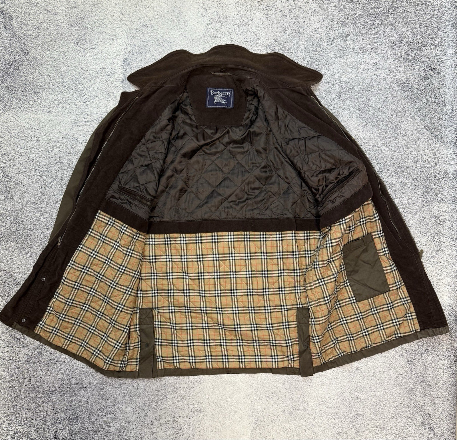 Burberrys Mens Vintage Brown Jacket Nova Check Lined Size 56 UK Coat image 3