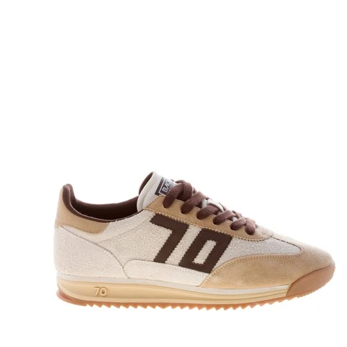 BACK 7O men shoes Jogger sneaker in ice hairy suede and coffe leather