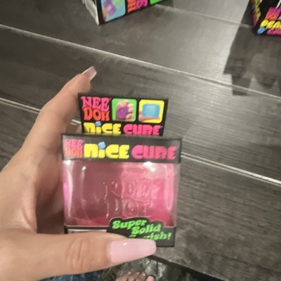 Schylling NeeDoh Nice Cube Super Solid Squish Squeeze Toy, Pink (26012HY)