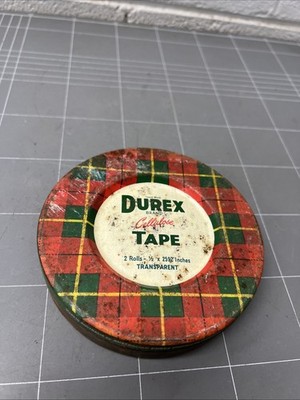 VINTAGE TIN ADVERTISEMENT DUREX CELLULOSE TAPE DESK OFFICE 