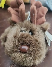 Vintage Puffkins Plush Stuffed Animal Toy Gus the Moose Brown Woodland Animal