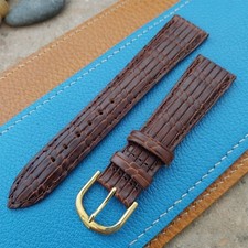 20mm Hadley Roma Tapered Brown Basketweave Textured Leather Unused Watch Strap