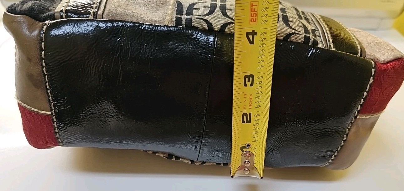 FOSSIL Purse Multi-colored Patchwork, Black Trim … - image 20