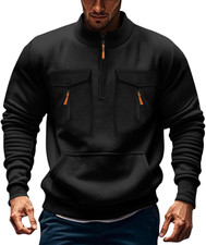 Felpa Termica Uomo Felpe Imbottite Oversize Felpa Lavoro Uomo a Lunga Maglia Cot