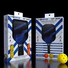 NEW Crossfire XF-300 Carbon Fiber Premium Pickleball Set w/ 2 Paddles 4 Balls