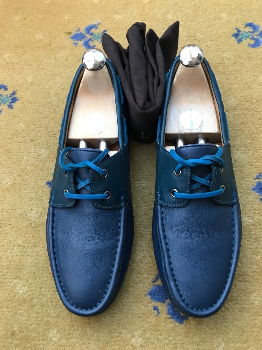 Blue Leather Upper Formal Shoes for Men for sale