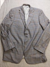 Hart Schaffner Marx Blazer Mens 46L Plaid Wool Blend Sport Coat USA Dillards