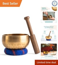 Authentic Tibetan Singing Bowl Set with Striker Cushion 3.5 Meditation Tool