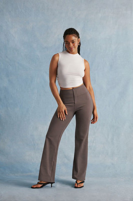 Halara Women's Flare Leg High Waisted Pants Light Brown/Gray Size Medium READ