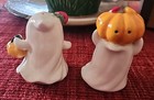Day of Dead BLUE SKY Claywork Salt & Pepper Shaker GHOST Pumpkin 2020 S&P @RARE@ — photo 2
