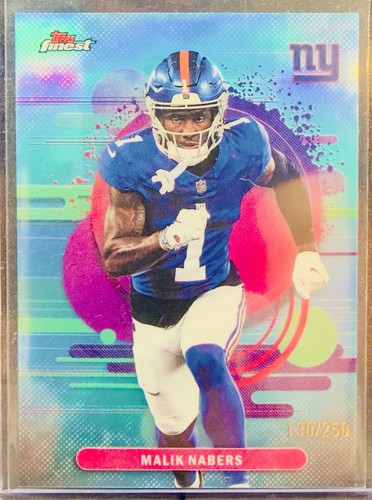 Malik Nabers 2025 Topps Finest Refractor Uncommon    /250 New York Giants #175