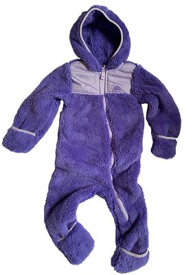 SNOZU Fleece Sherpa Bunting Snowsuit Sz 24M Hood Zip Lightweight Purple NEW
