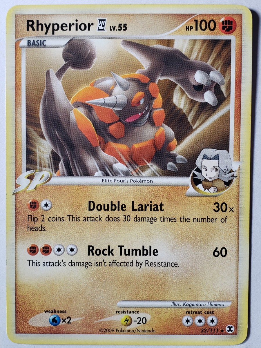 Rhyperior 32/111 LP / VLP - RARE Rising Rivals Pokemon Card