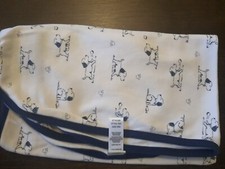 Little Me Baby Boy Swaddle Receiving Blanket Puppy Dog Blue White Ball Paw Print