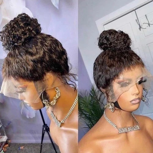 200 250 360 Peluca Completa de Encaje Frontal Onda Profunda Peluca Sin Pegamento Cabello Humano 30 Pulgadas 13X6 Foto 4 de 4