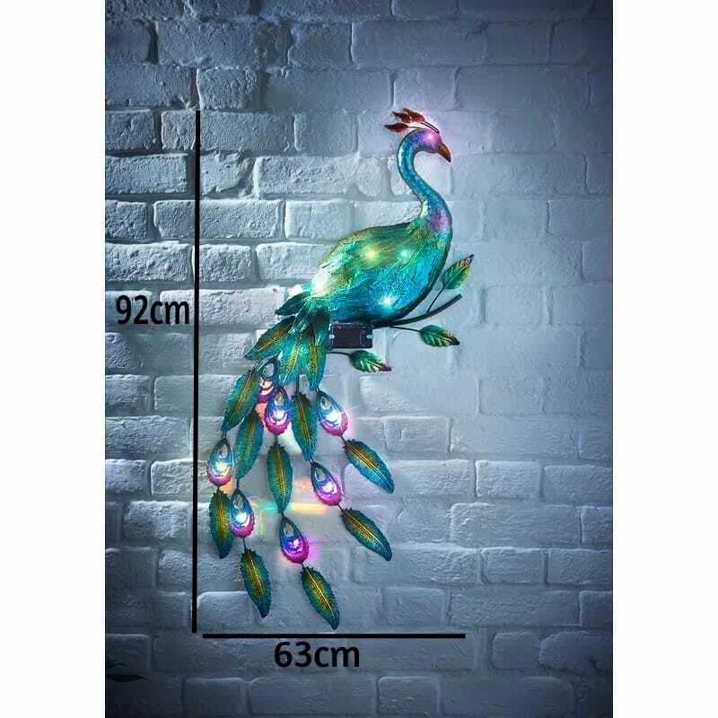 Led solar peacock wall light deals