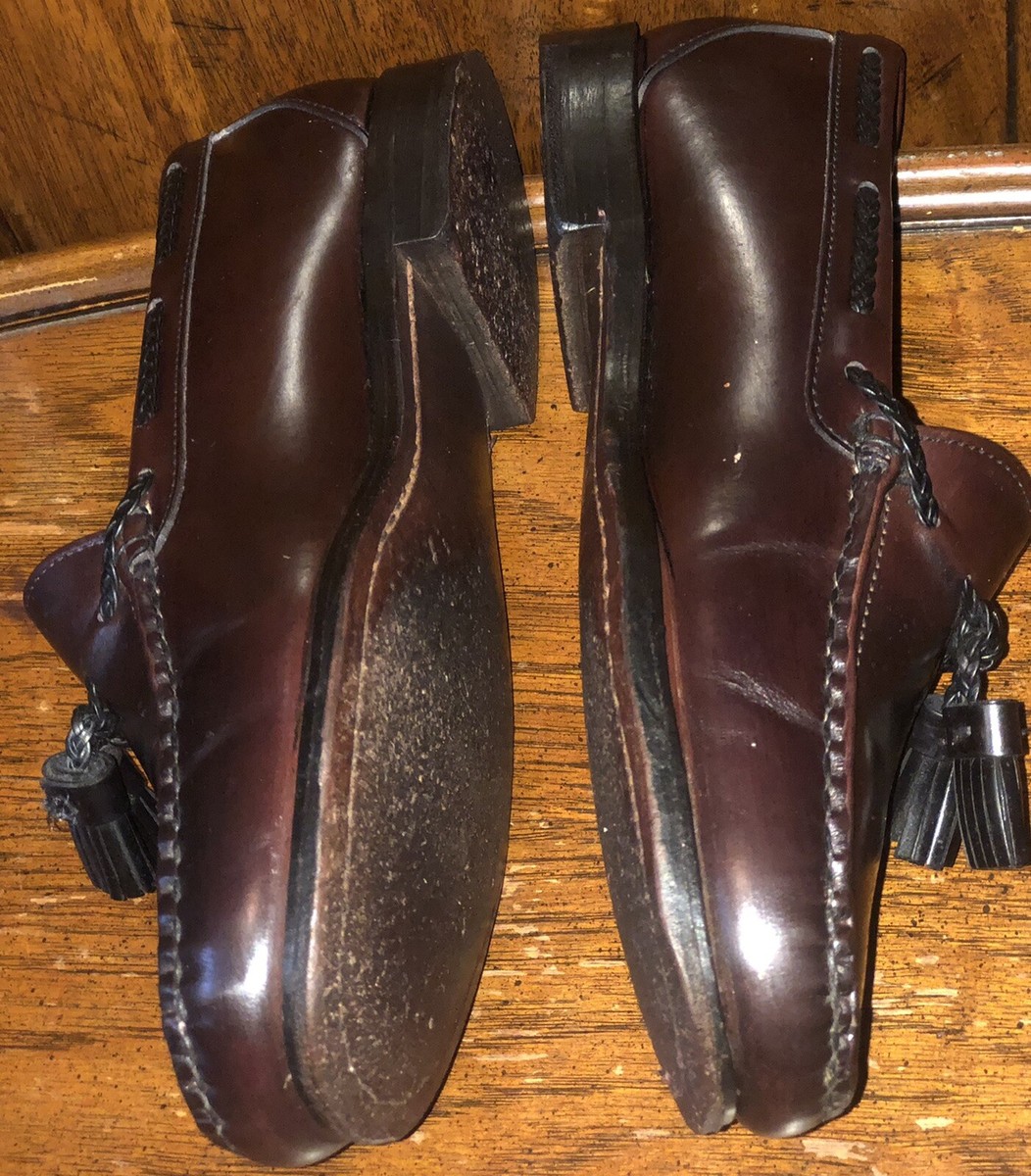 Barrie Ltd Genuine Moccasin Hand Sewn Men Burgundy Leather  display picture 1